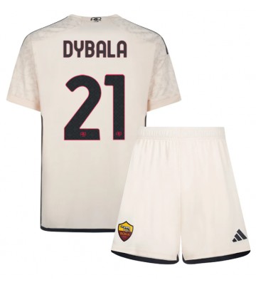 AS Roma Paulo Dybala #21 Bortedraktsett Barn 2023-24 Kortermet (+ Korte bukser)
